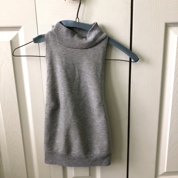 Grey High Neck Crop Top - Picture 1 of 7